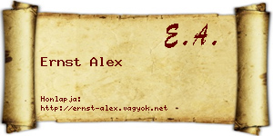 Ernst Alex névjegykártya